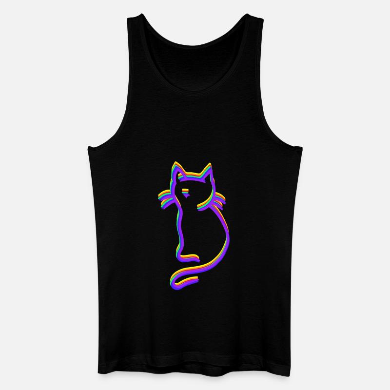 LGBT Regenbogen Katze - Männer Bio Tank Top - Schwarz