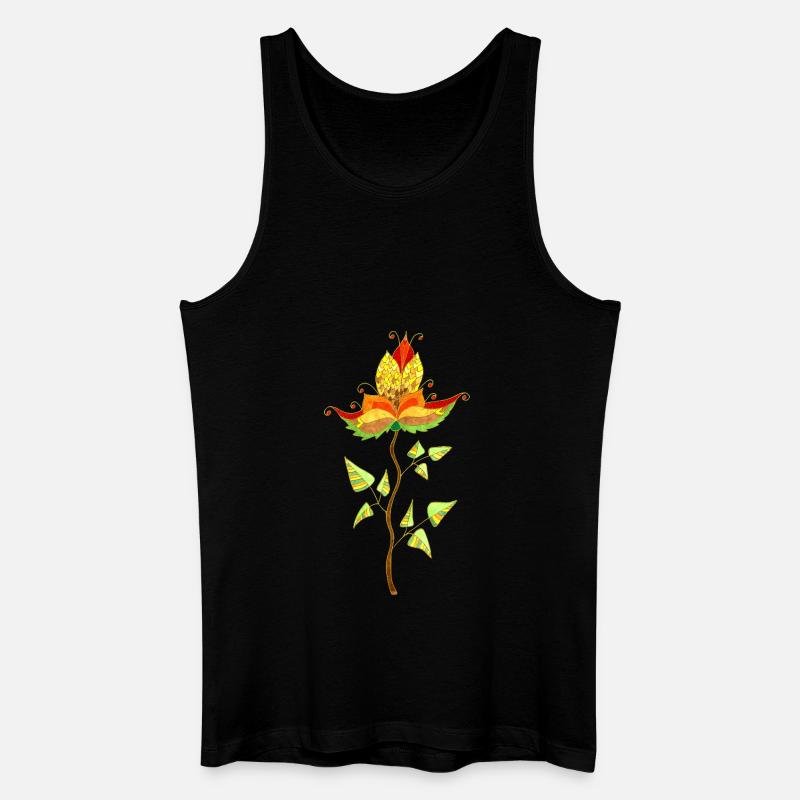 Blume - Männer Bio Tank Top - Schwarz