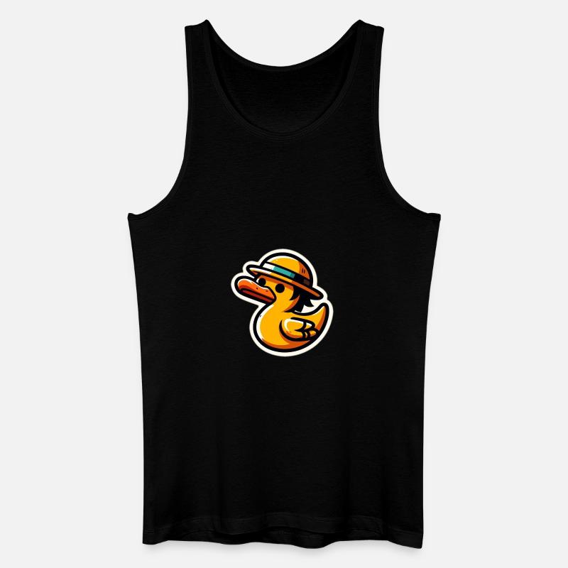 Ente mit Hut - Männer Bio Tank Top - Schwarz