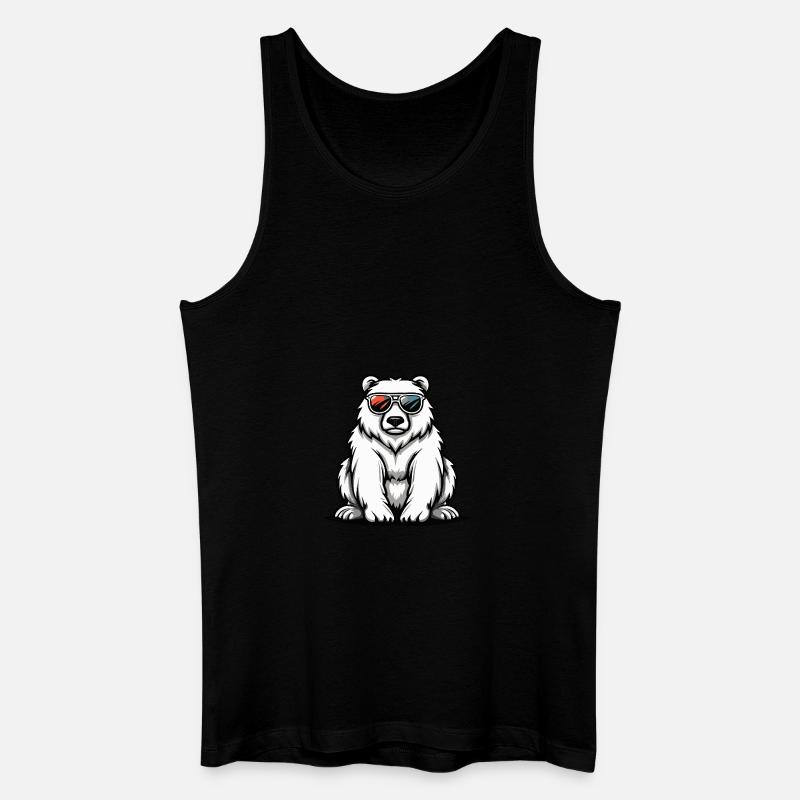 Eisbär Cool Tier - Männer Bio Tank Top - Schwarz
