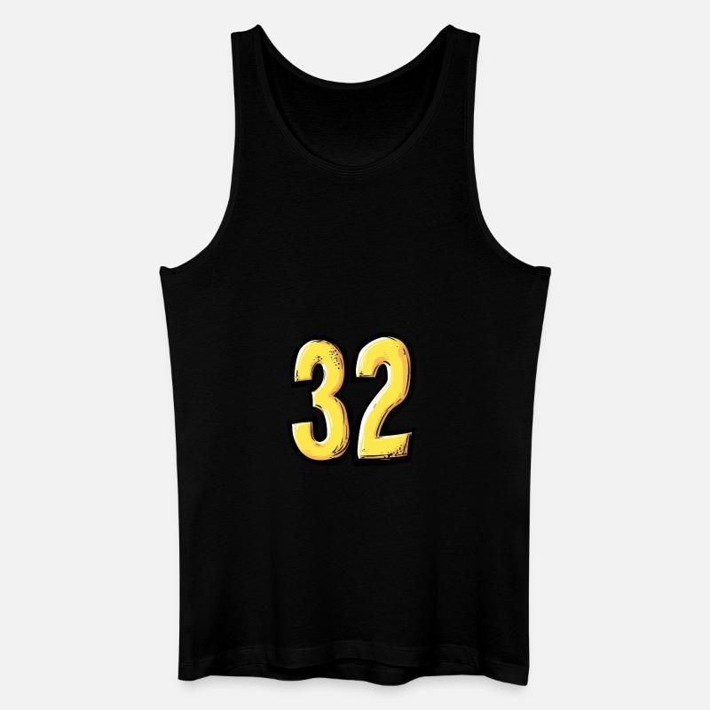 32 Zahl Comic - Männer Bio Tank Top - Schwarz