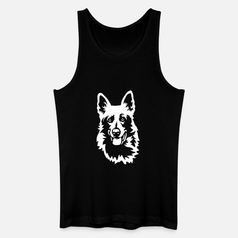 Schweizer Schäferhund Kopf "Black Edition" - Männer Bio Tank Top - Schwarz