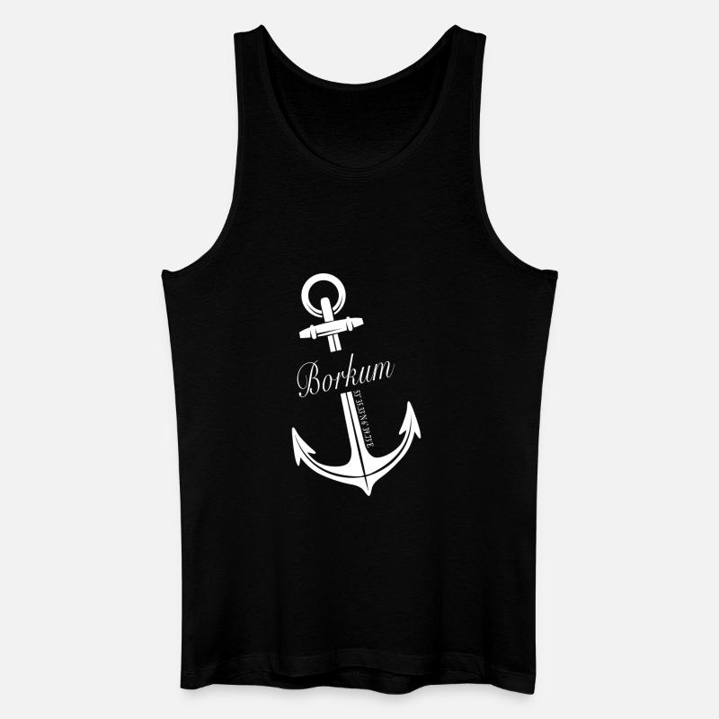 Borkum - Männer Bio Tank Top - Schwarz
