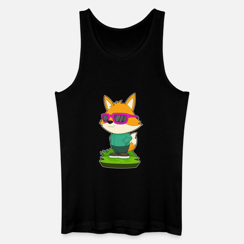 Fuchs Sonnenbrille - Männer Bio Tank Top - Schwarz