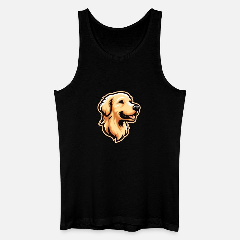 Golden Retriever Comic - Männer Bio Tank Top - Schwarz