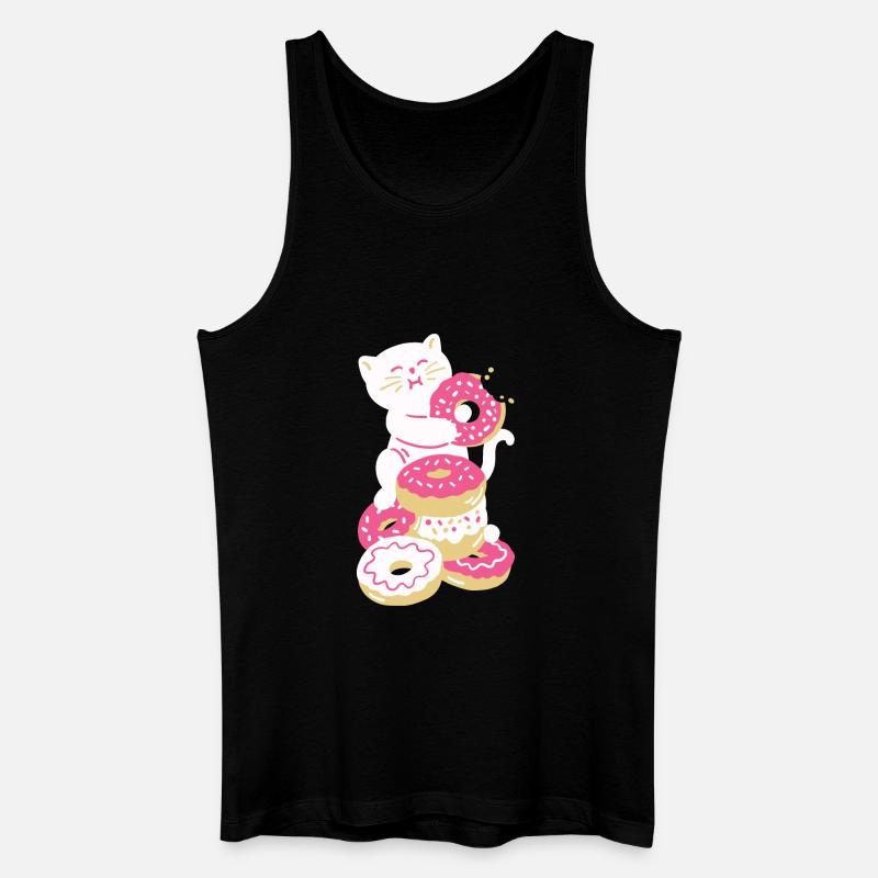 Donuts Katze Donut - Männer Bio Tank Top - Schwarz