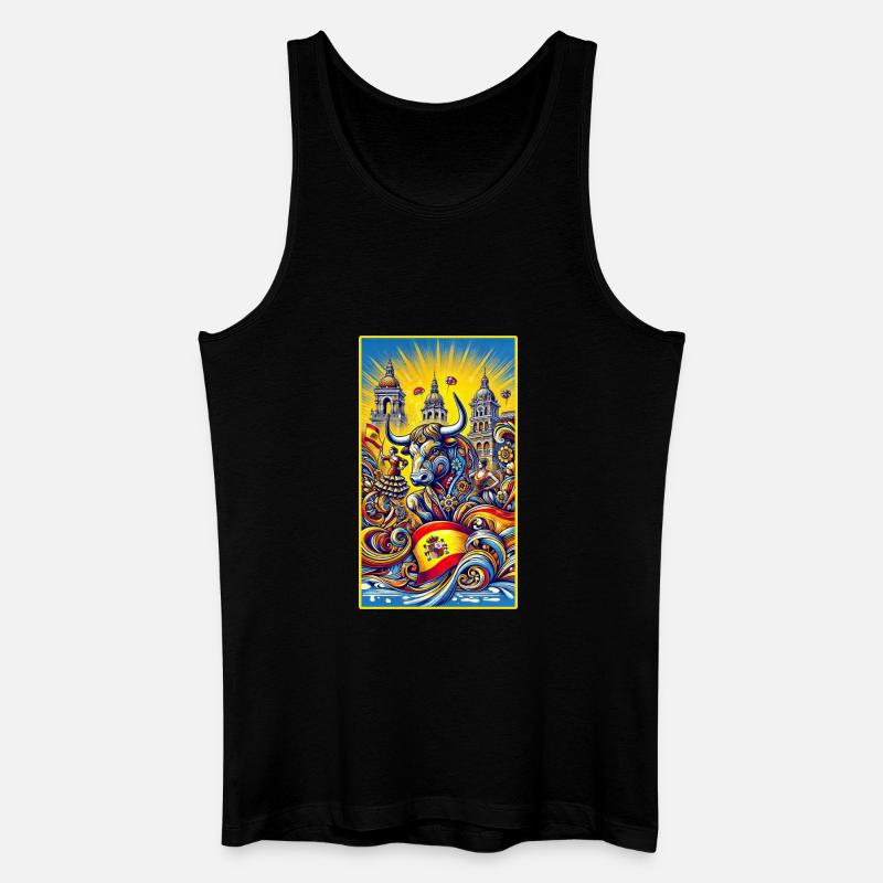 Spanien Stier Espana Design - Männer Bio Tank Top - Schwarz