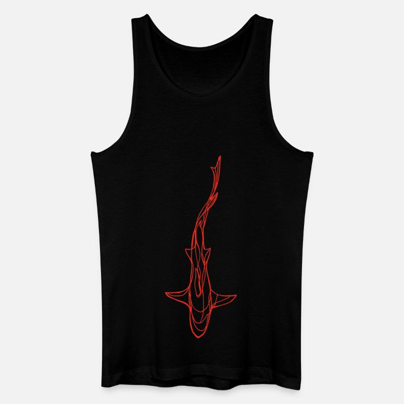 Roter Hai Silhouette - Männer Bio Tank Top - Schwarz