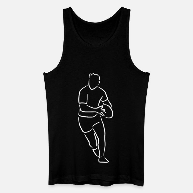 Rugby Drawing - Men’s Organic Tank Top - black