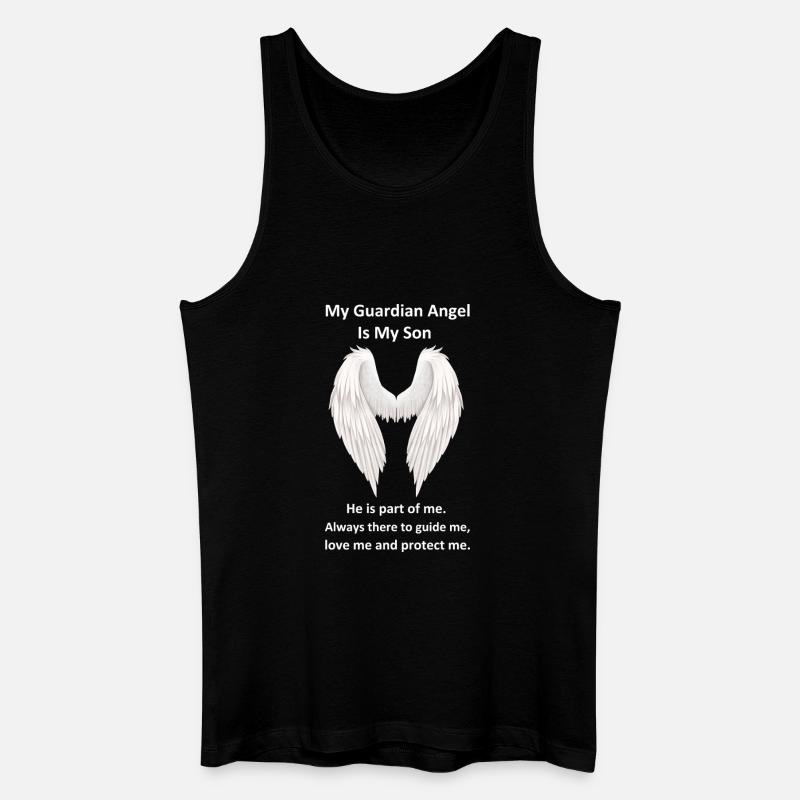 Schutzengel ist mein Sohn - Männer Bio Tank Top - Schwarz