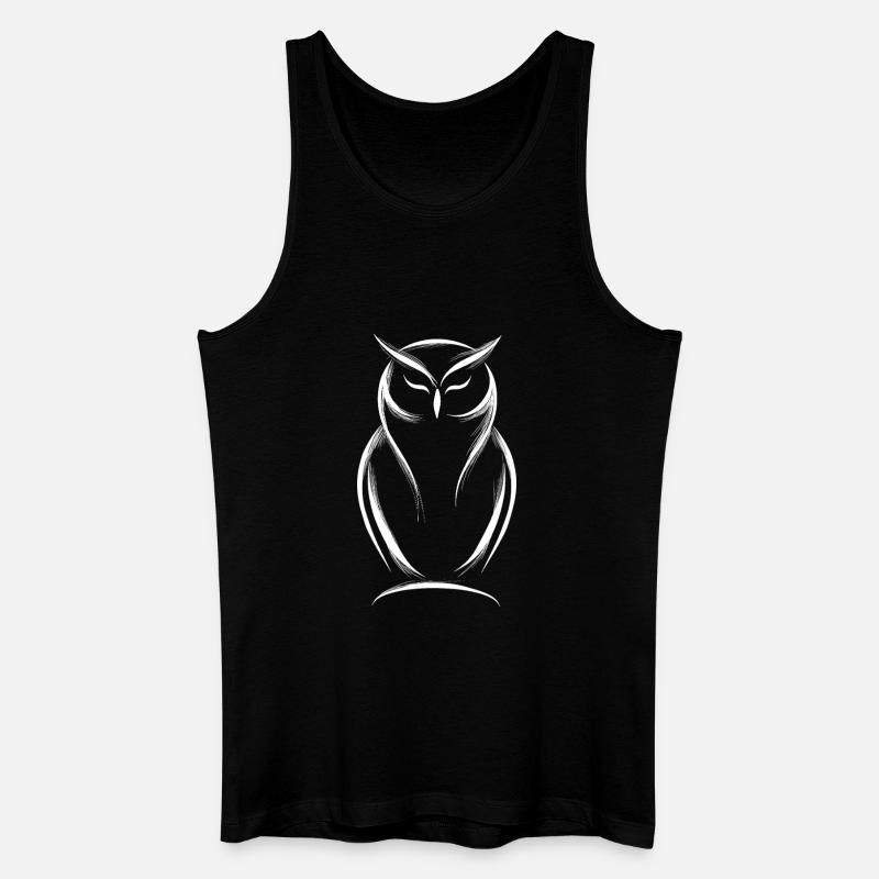 Weise Eule, schützender und spiritueller Vogel - Männer Bio Tank Top - Schwarz