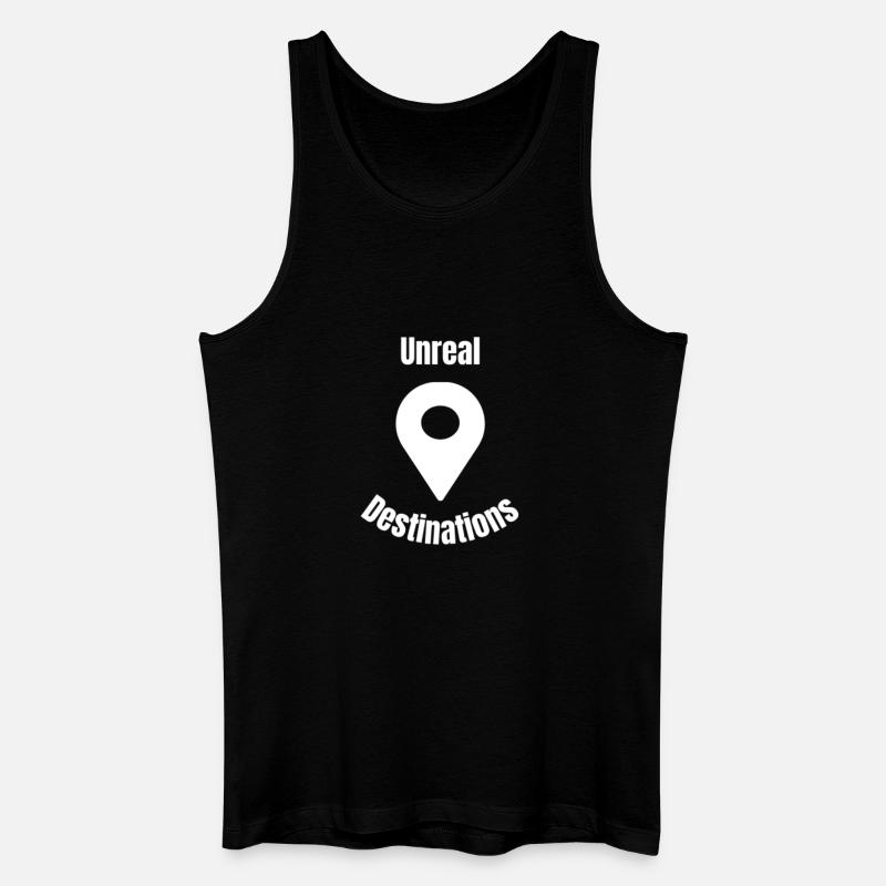 Unreal Destinations Pin - Männer Bio Tank Top - Schwarz