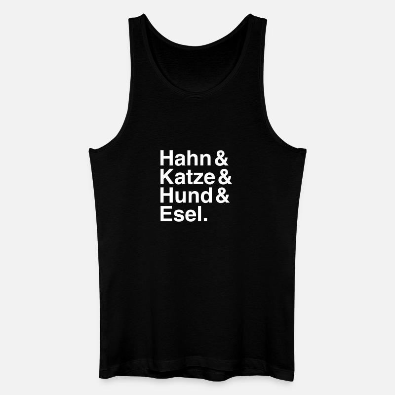 Hahn & Katze & Hund & Esel. - Männer Bio Tank Top - Schwarz