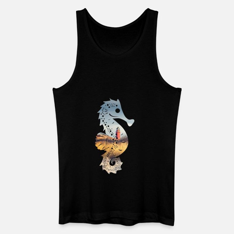 SeePferdchen (LightHouse-Edition) - Männer Bio Tank Top - Schwarz