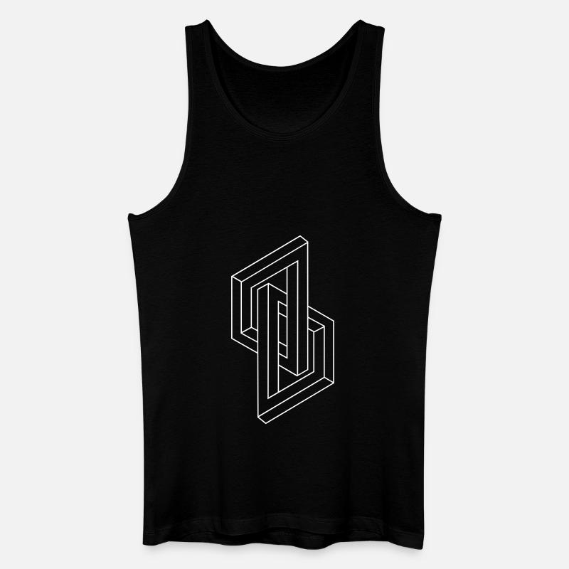 Optical Illusion - Impossible figure - Geometry - Männer Bio Tank Top - Schwarz