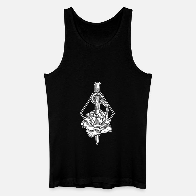 Flower Knive - Männer Bio Tank Top - Schwarz