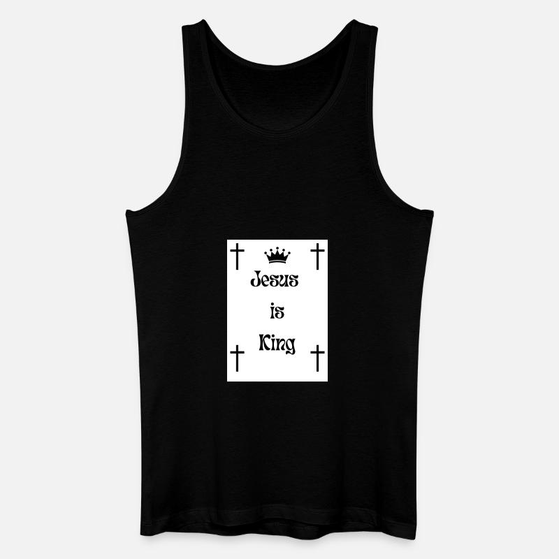 Jesus is King - Männer Bio Tank Top - Schwarz