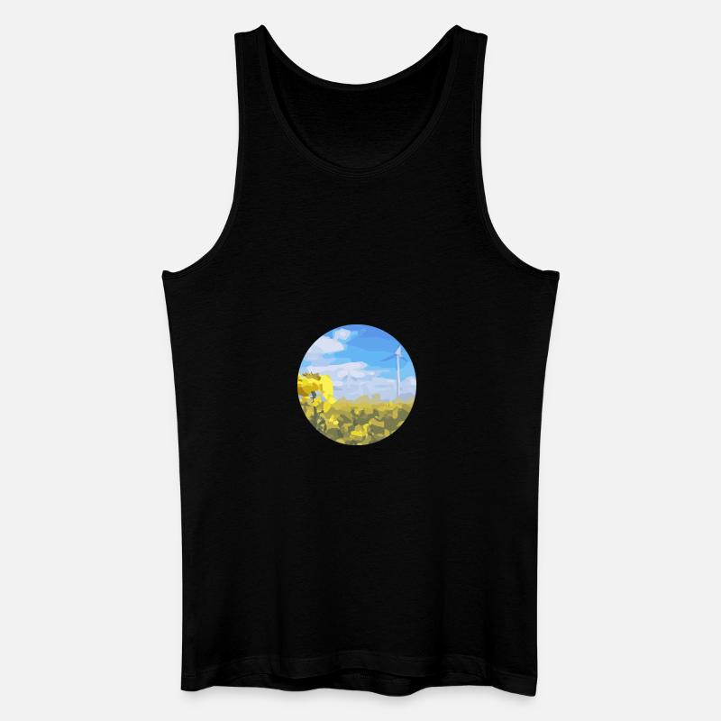 Rapsfeld mit Windrad - Männer Bio Tank Top - Schwarz