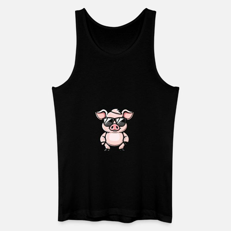 Schwein Cool Tier - Männer Bio Tank Top - Schwarz
