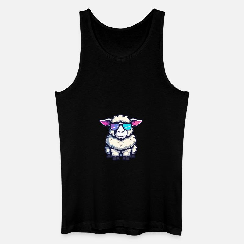 Schaf Cool Tier - Männer Bio Tank Top - Schwarz