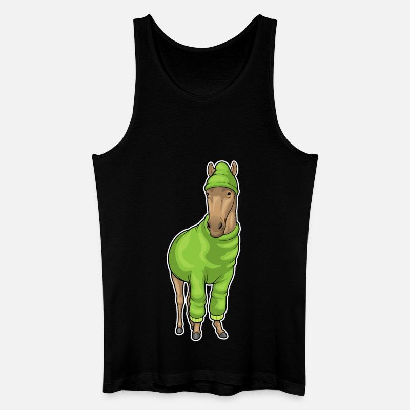 Pferd Pullover Mütze - Männer Bio Tank Top - Schwarz