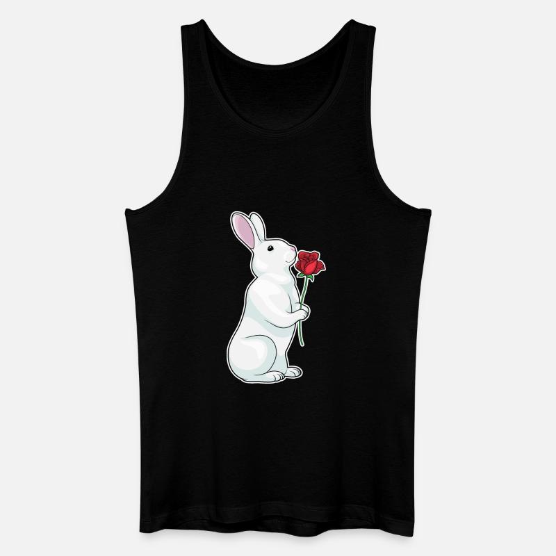 Hase Rose Blumen - Männer Bio Tank Top - Schwarz