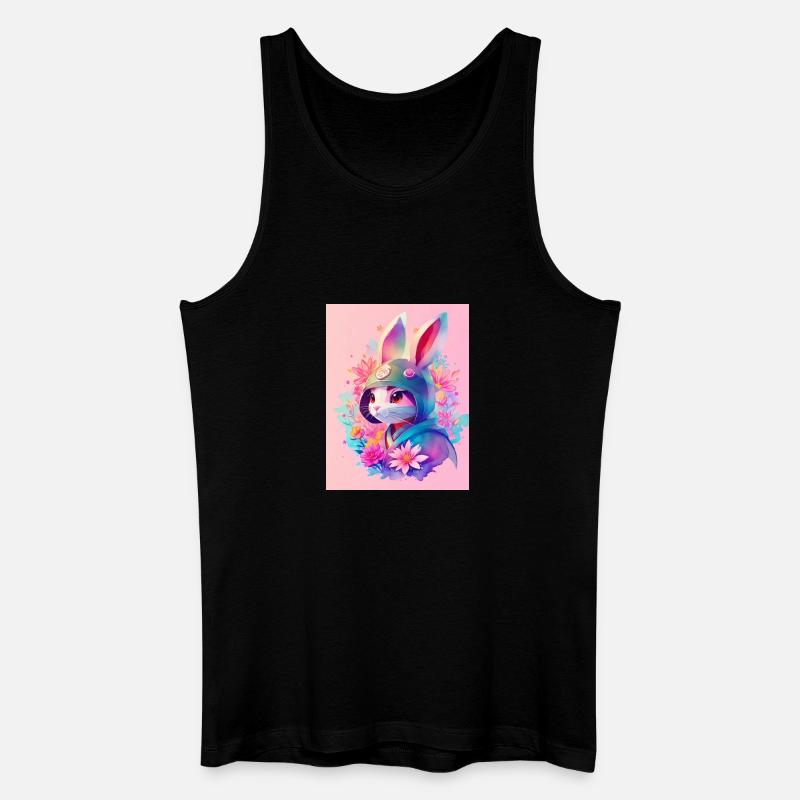Hase im digitalen Stil - Männer Bio Tank Top - Schwarz