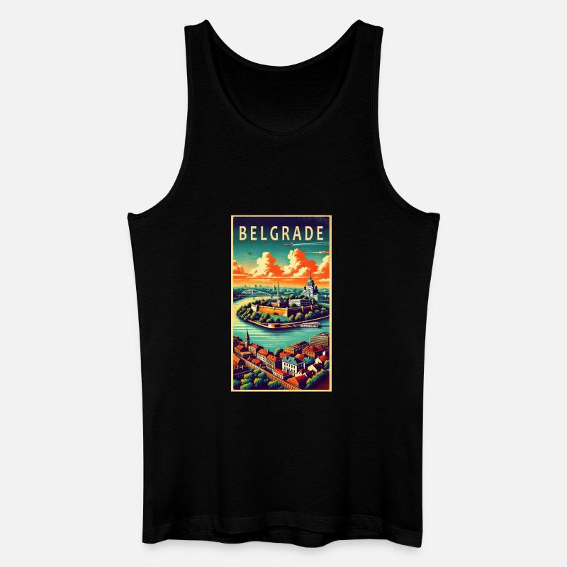 Belgrad Serbien Retro Design - Männer Bio Tank Top - Schwarz