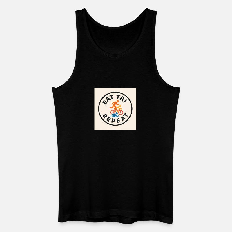 ESSEN SIE TRI REPEAT - Männer Bio Tank Top - Schwarz