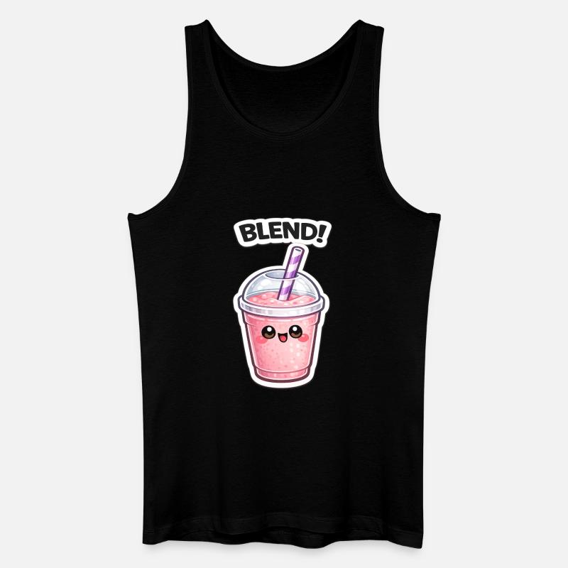Kawaii Smoothie Becher BLEND - Männer Bio Tank Top - Schwarz