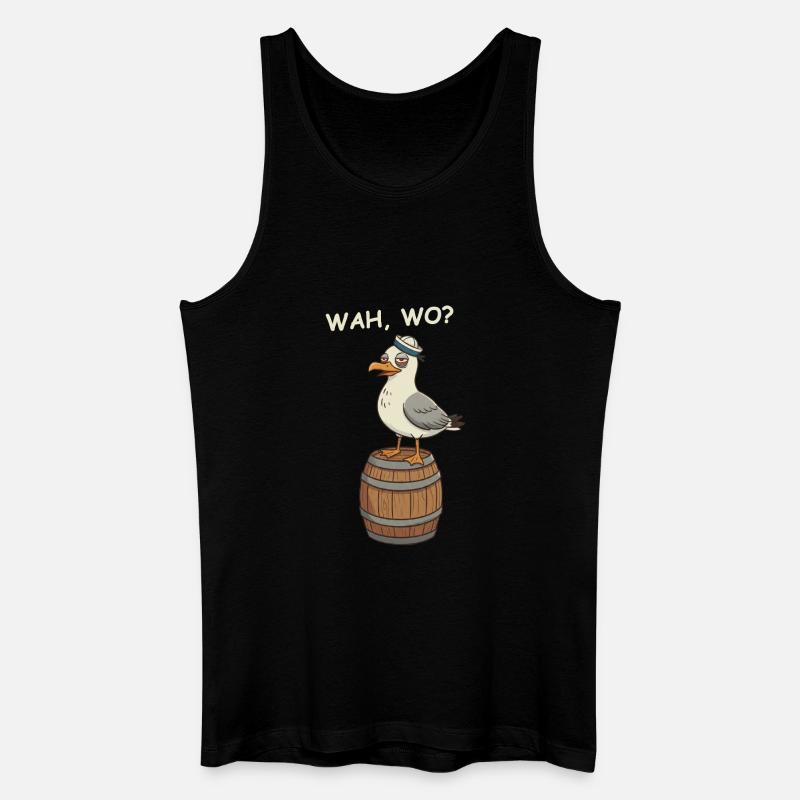 Betrunkene Möwe - Männer Bio Tank Top - Schwarz
