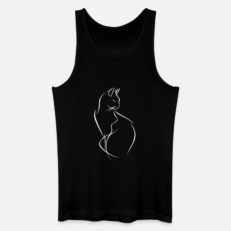 Katze Skizze - Männer Bio Tank Top - Schwarz