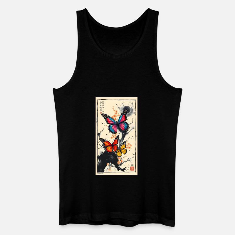 Butterfly - Männer Bio Tank Top - Schwarz