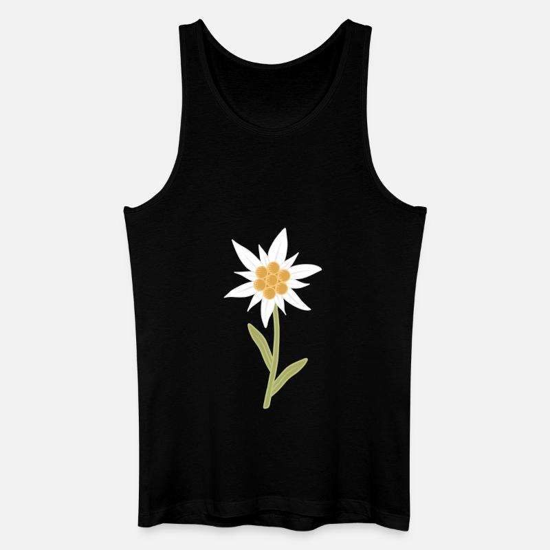 Edelweiß-Blüte - Männer Bio Tank Top - Schwarz