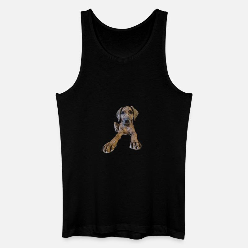 Hundewelpe mit neugierigem Blick - Männer Bio Tank Top - Schwarz