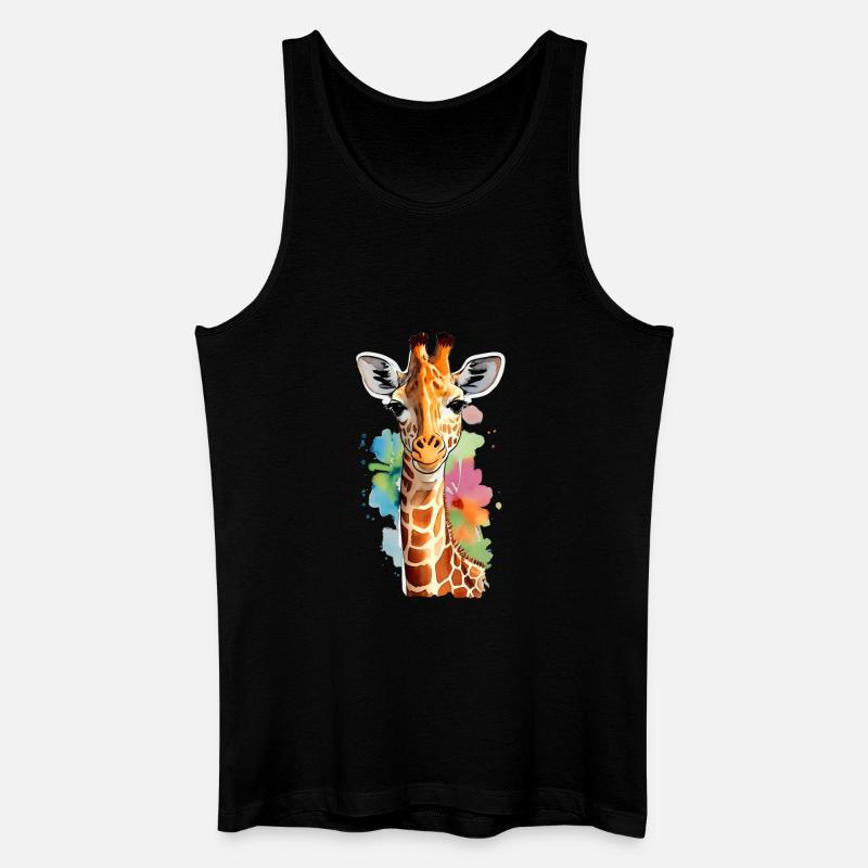 Giraffe - Männer Bio Tank Top - Schwarz