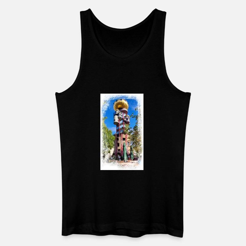 Kunterbunter Turm beim Kuchlbauer - Männer Bio Tank Top - Schwarz