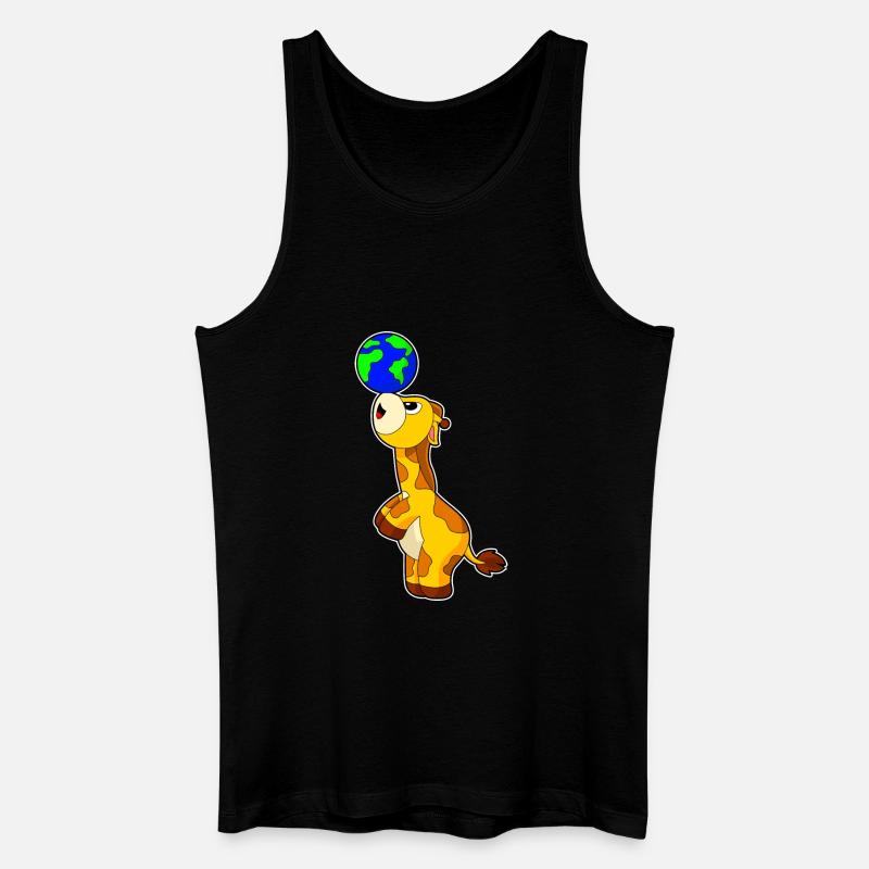 Giraffe Erdkugel - Männer Bio Tank Top - Schwarz