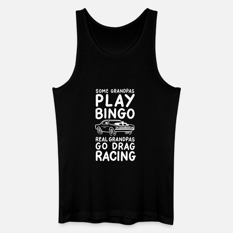 Dragster-Opa - Männer Bio Tank Top - Schwarz