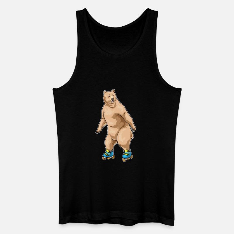 Bär Inline skating Inline skates - Männer Bio Tank Top - Schwarz