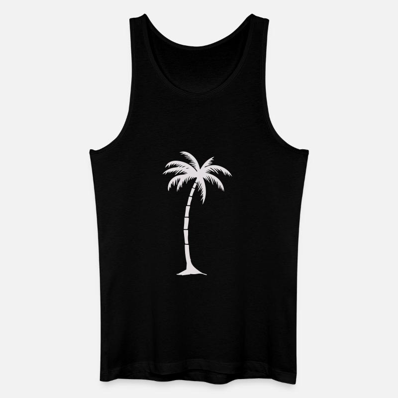 Tropischer Palmenbaum Silhouette - Männer Bio Tank Top - Schwarz