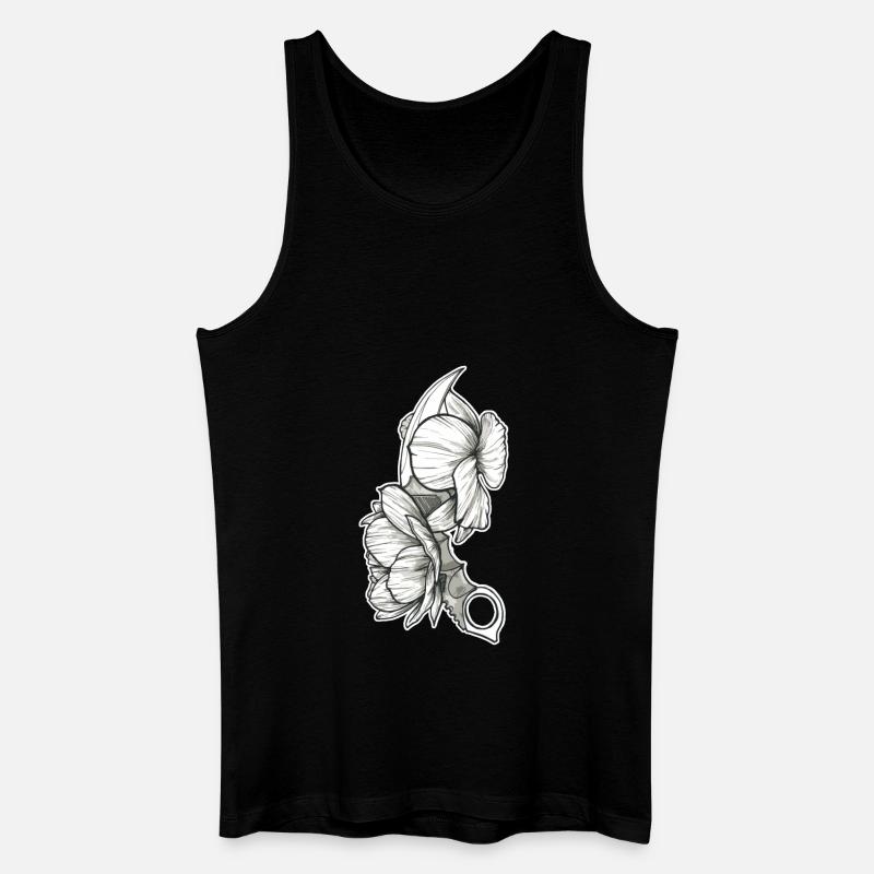 Flower Knife - Männer Bio Tank Top - Schwarz
