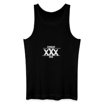 Straight Edge Weiss - Männer Bio Tank Top - Schwarz - Vorne