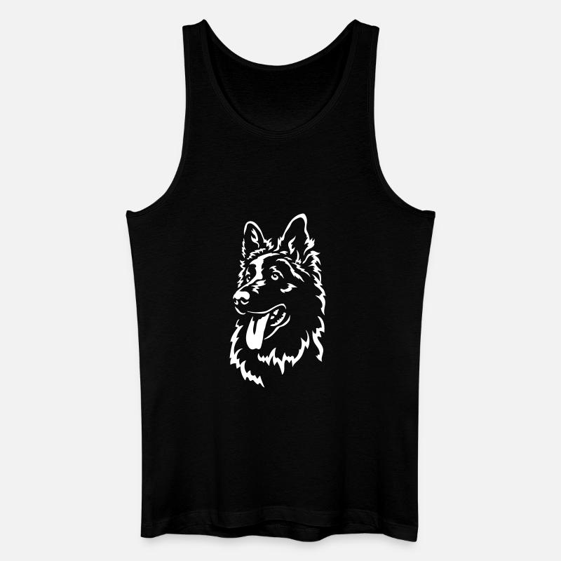 Schweizer Schäferhund Kopf "Black Edition" - Männer Bio Tank Top - Schwarz