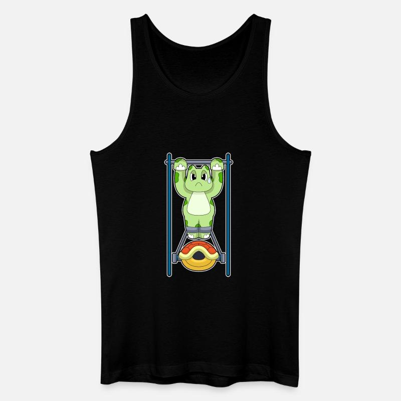 Turtle Bodybuilder Pull-ups Bodybuilding - Men’s Organic Tank Top - black