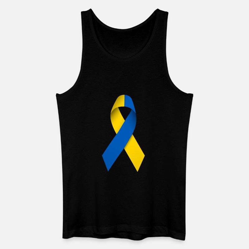 Ukrainische Friedensschleife - Männer Bio Tank Top - Schwarz