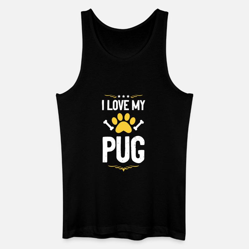Ich liebe meinen Pug - Männer Bio Tank Top - Schwarz