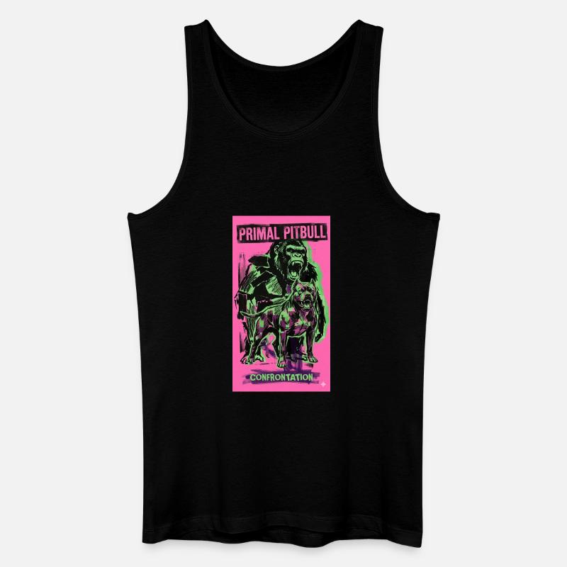 Primal Pitbull Konfrontation - Männer Bio Tank Top - Schwarz