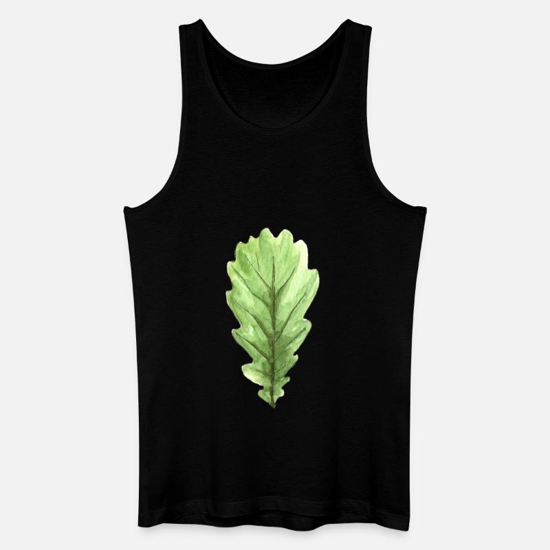 Blatt einer Eiche - Männer Bio Tank Top - Schwarz