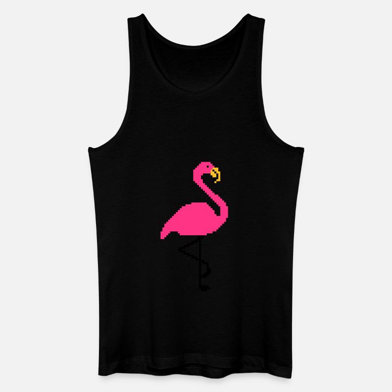 Flamingo PIxel Art - Männer Bio Tank Top - Schwarz